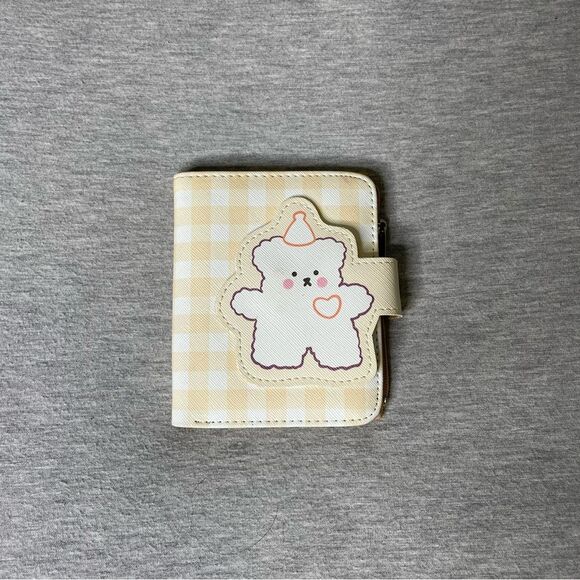 SHEIN Korean Birthday Bear Wallet 5” x 4” - Picture 1 of 10